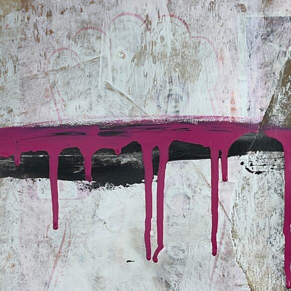 Original Mixed Media Abstract Modern Art Painting 24x36 "Son of Samurai" Signed - Picture 6 of 10